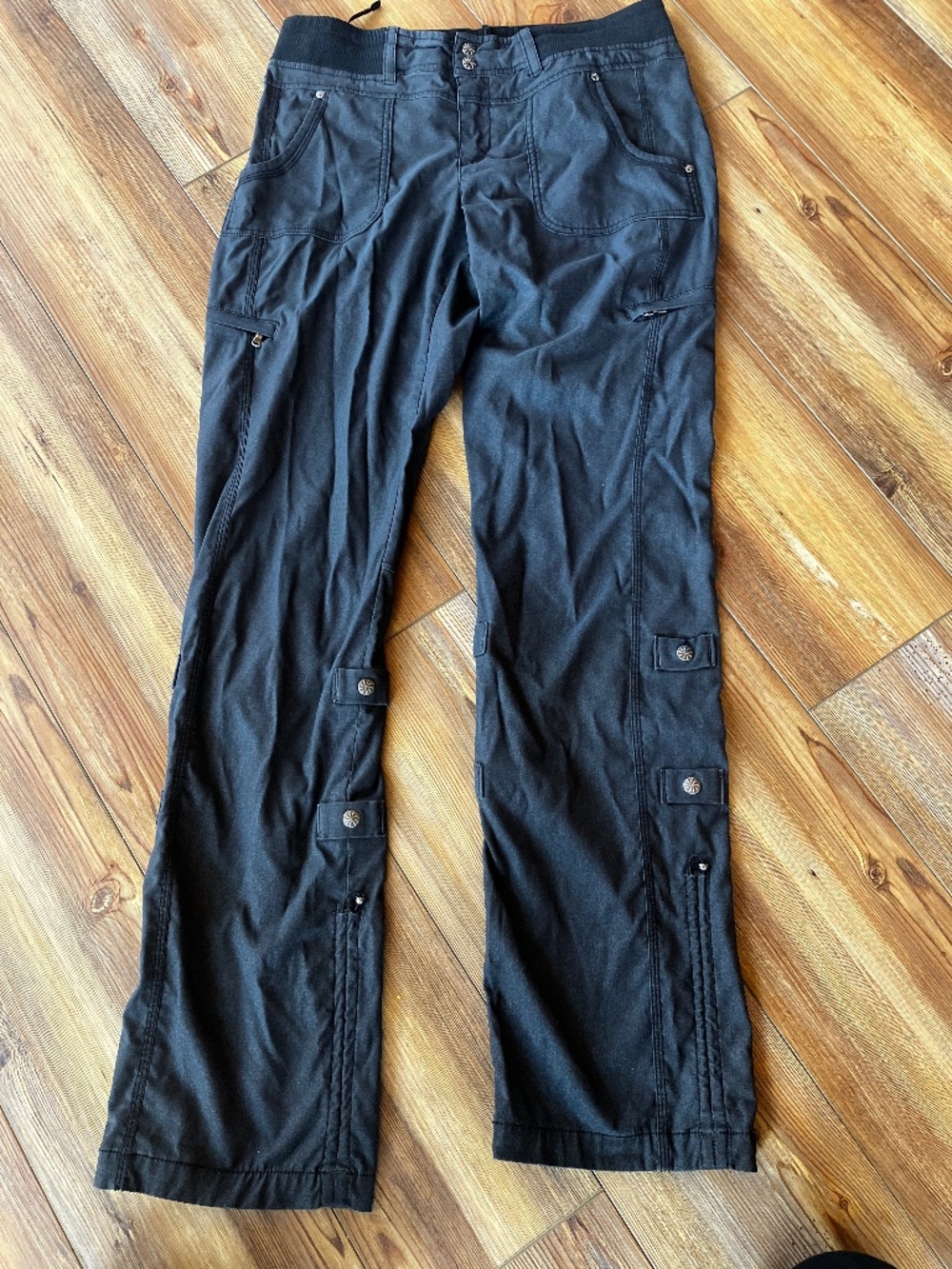 Athleta Womens Pants Cargo Charcoal Black Hiking 6 Tall (31x34)